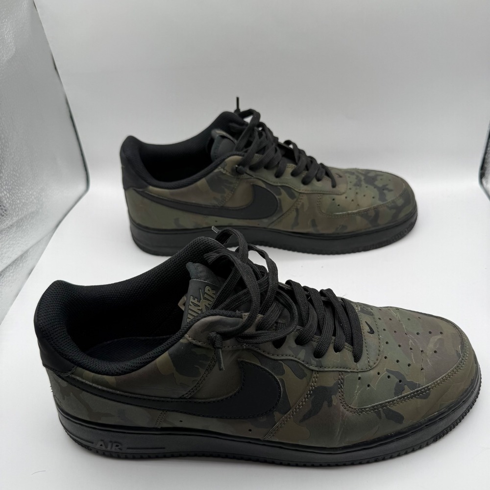 Nike Air Force 1 Low 07 LV8 Reflective Camo Mens 12 Olive Green 718152-203 - Picture 4 of 10